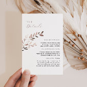 Eleganter Blush und Lila Hochzeitsdetails einfügen Begleitkarte