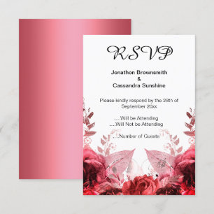 ELEGANTER BLUSROT FLORAL METALLIC UAWG EINLADUNG