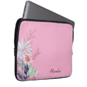 Eleganter Blütenrosa Abstrakt Laptopschutzhülle (Vorne Rechts)