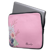 Eleganter Blütenrosa Abstrakt Laptopschutzhülle (Vorderseite Links)