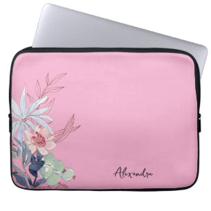 Eleganter Blütenrosa Abstrakt Laptopschutzhülle