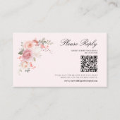 Eleganter Blütenrosa QR-Code Hochzeitsszenario RSV Begleitkarte (Vorderseite)
