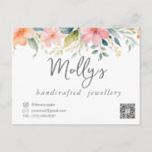 Eleganter Blütenschmuck in Rosa und Grau Postkarte (Vorderseite)