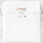 Eleganter Blütenschmuck in Rosa und Grau Quadratischer Aufkleber (Tasche)