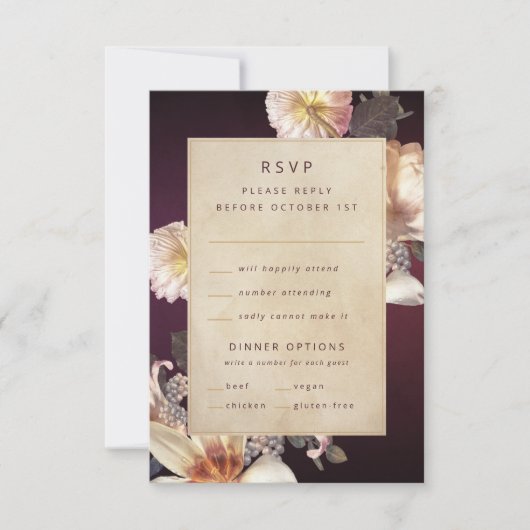 Eleganter Blütenstaub RSVP Karte (Vorderseite)