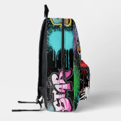 Eleganter blutiger Vampir modernen Straßenart Blac Bedruckter Rucksack (Links)