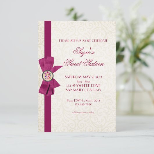 Eleganter Bogen Einladung (Stehend Vorderseite)