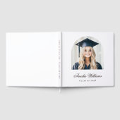 Eleganter Bogen Graduate Foto Klasse Weiß real Gästebuch (Voll)