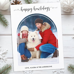 Eleganter Bogen-Hund-Weihnachten Benutzerdefiniert Feiertagspostkarte