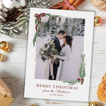 Eleganter Bogen mit Grünzeug-Foto Weihnachten
