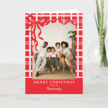 Eleganter Bogen und Karo personalisiertes Foto Wei