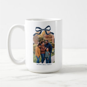 Eleganter Bogen Weihnachtsfamilienfoto - Navy Kaffeetasse