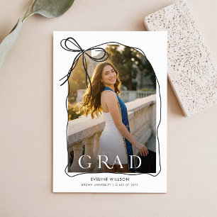 Eleganter Bogenfoto in Schwarz Abschlussfeier Ankündigung