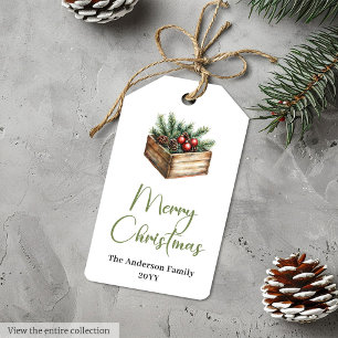 Eleganter Bohemian Rustic Minimalist Holiday-Anhän Geschenkanhänger