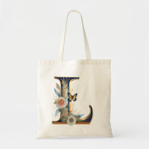 Eleganter bohemianischer Blumenbuchstabe L Tragetasche