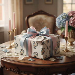 Eleganter bohemianischer Blumenbuchstabe P Geschenkpapier