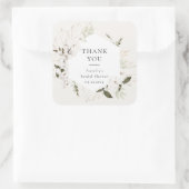 Eleganter Bohemischer Blumenaufkleber Quadratischer Aufkleber (Tasche)