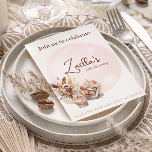 Eleganter Bohemischer Frühling Geburtstag Par Tea Einladung