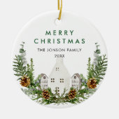 Eleganter Bohemischer Weihnachtsaufenthalt Keramik Ornament (Vorne)