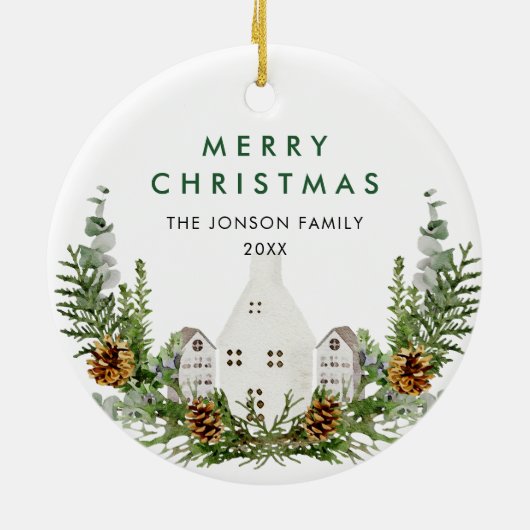 Eleganter Bohemischer Weihnachtsaufenthalt Keramik Ornament (Hinten)