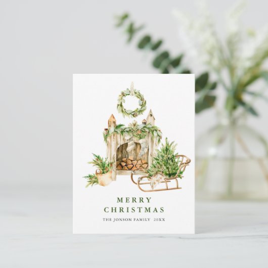 Eleganter Bohemischer Weihnachtsaufenthalt Postkarte (Stehend Vorderseite)