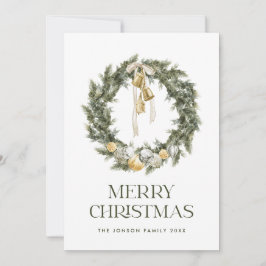 Eleganter Bohemischer Weihnachtskranz Gruß Feiertagskarte