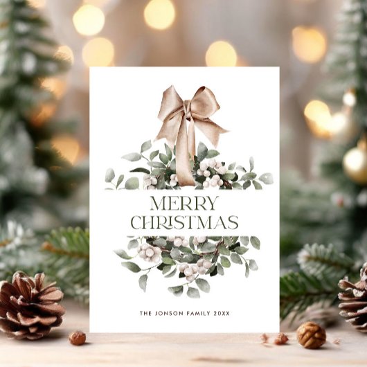 Eleganter Bohemischer Weihnachtskranz Gruß Feiertagskarte