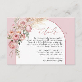 Eleganter Bohmarsch-Blütenpampas Details Begleitkarte