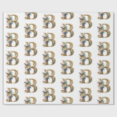 Eleganter böhmischer Blumenbrief B Geschenkpapier (Flach)