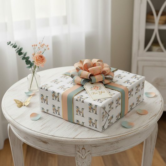 Eleganter böhmischer Blumenbrief M Geschenkpapier