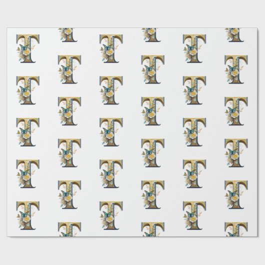 Eleganter böhmischer Blumenbrief T Geschenkpapier (Flach)