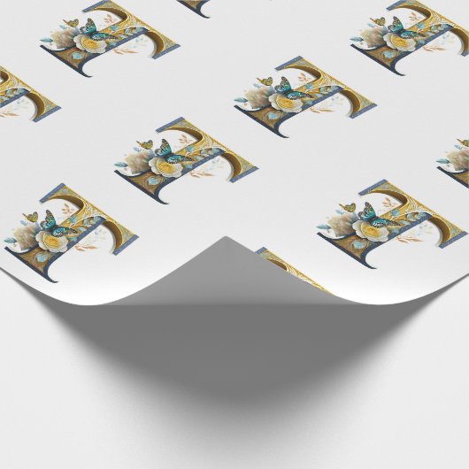 Eleganter böhmischer Blumenbrief T Geschenkpapier (Ecke)