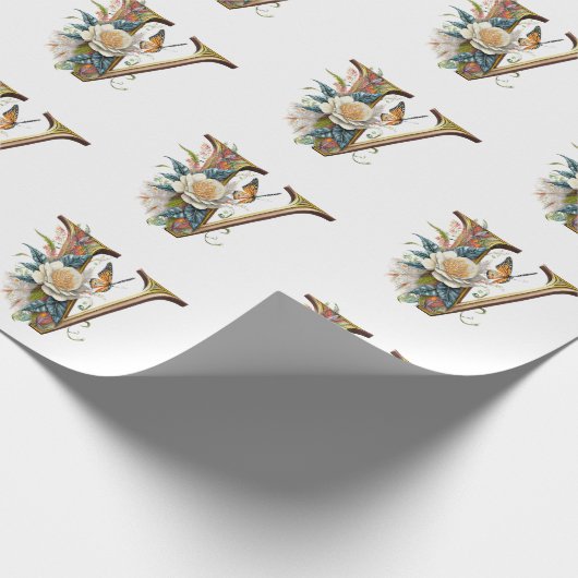 Eleganter böhmischer Blumenbrief V Geschenkpapier (Ecke)