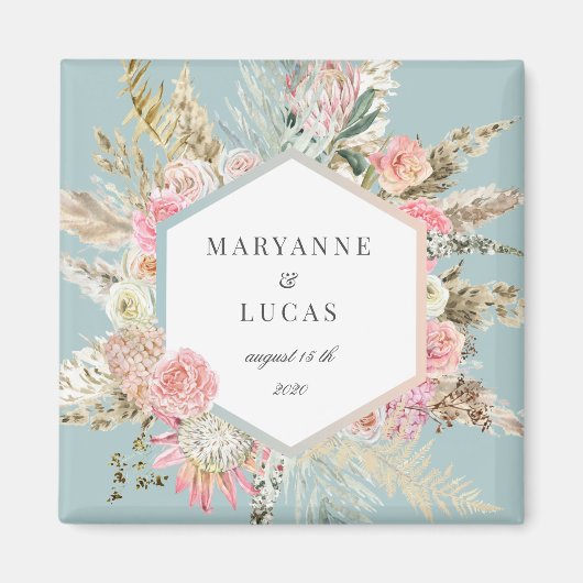 eleganter böhmischer Monogram-Magnet Magnet (Vorne)