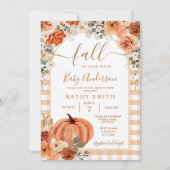 Eleganter Boho Arch Fall Floral in Liebe Babydusch Einladung (Vorderseite)