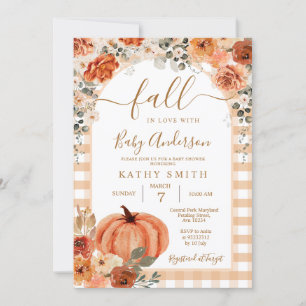 Eleganter Boho Arch Fall Floral in Liebe Babydusch Einladung
