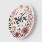 Eleganter Boho-Bester-Mutter-aller-Zeiten-Aufklebe Große Wanduhr (Winkel)