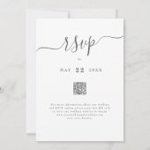 Eleganter Boho-Blumen-Blue-Hochzeits-QR-Code Einladung (Rückseite)