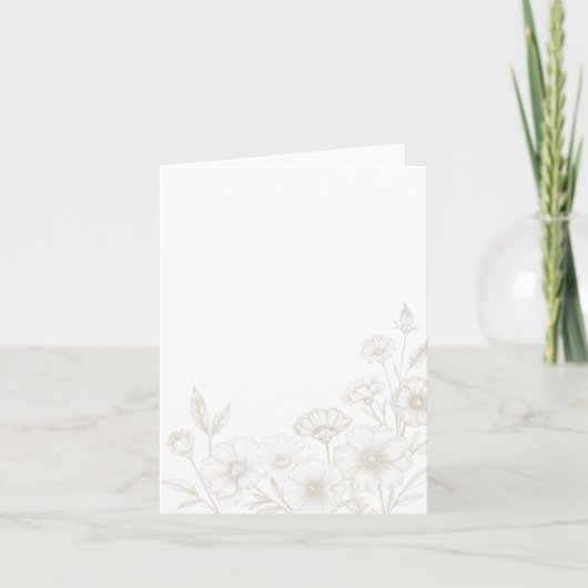 Eleganter Boho-Blumen-Linienkunst-Rahmenhintergrun (Vorderseite)