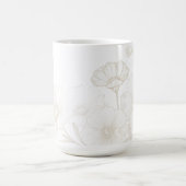 Eleganter Boho-Blumen-Linienkunst-Rahmenhintergrun Kaffeetasse (Mittel)