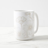 Eleganter Boho-Blumen-Linienkunst-Rahmenhintergrun Kaffeetasse (VorderseiteRechts)