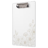 Eleganter Boho-Blumen-Linienkunst-Rahmenhintergrun Klemmbrett (Links)