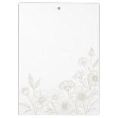 Eleganter Boho-Blumen-Linienkunst-Rahmenhintergrun Klemmbrett (Rückseite)