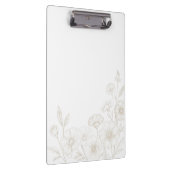 Eleganter Boho-Blumen-Linienkunst-Rahmenhintergrun Klemmbrett (Rechts)
