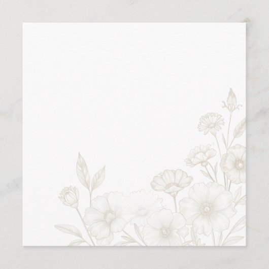 Eleganter Boho-Blumen-Linienkunst-Rahmenhintergrun Menükarte (Vorderseite)