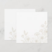 Eleganter Boho-Blumen-Linienkunst-Rahmenhintergrun Menükarte (Vorne/Hinten)