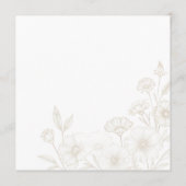Eleganter Boho-Blumen-Linienkunst-Rahmenhintergrun Menükarte (Rückseite)