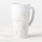 Eleganter Boho-Blumen-Linienkunst-Rahmenhintergrun Milchtasse (Rechte Ecke)