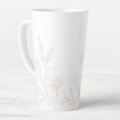 Eleganter Boho-Blumen-Linienkunst-Rahmenhintergrun Milchtasse (Linke Ecke)
