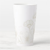 Eleganter Boho-Blumen-Linienkunst-Rahmenhintergrun Milchtasse (Vorderseite)